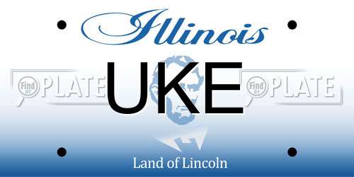 UKE Illinois License Plate
