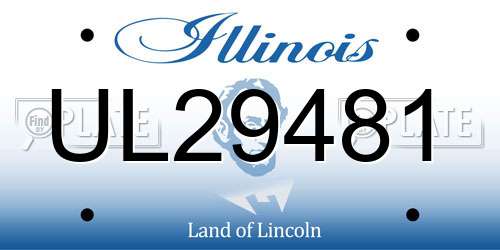 UL29481 Illinois License Plate