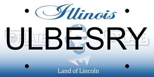 ULBESRY Illinois License Plate
