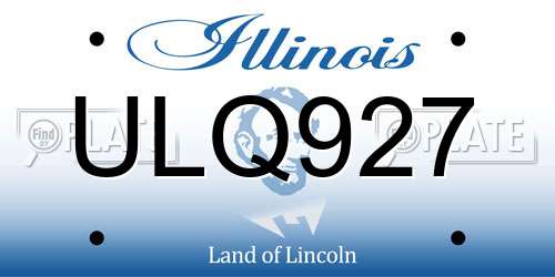 ULQ927 Illinois License Plate