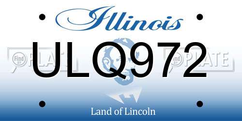 ULQ972 Illinois License Plate