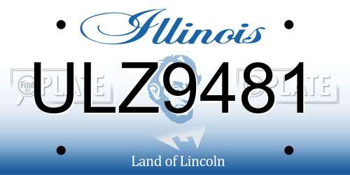 ULZ9481 Illinois License Plate