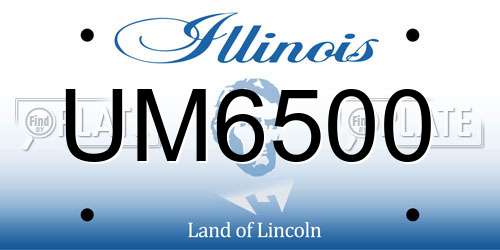 UM6500 Illinois License Plate