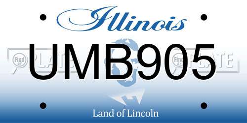 UMB905 Illinois License Plate