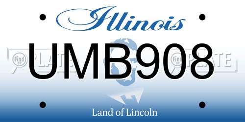 UMB908 Illinois License Plate