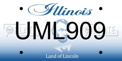 UML909 Illinois License Plate