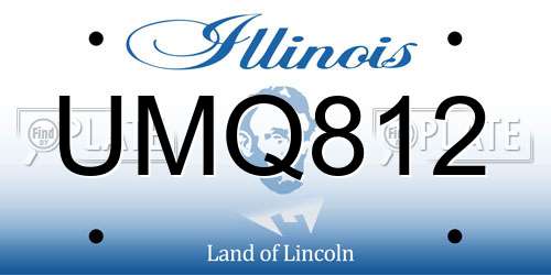 UMQ812 Illinois License Plate