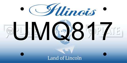 UMQ817 Illinois License Plate