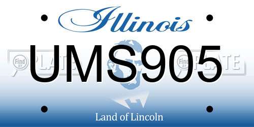 UMS905 Illinois License Plate