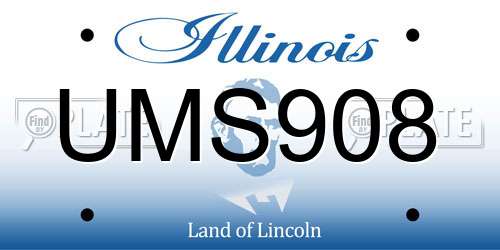 UMS908 Illinois License Plate