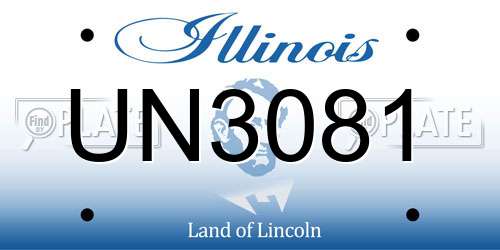 UN3081 Illinois License Plate