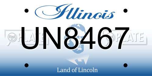 UN8467 Illinois License Plate