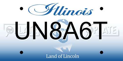 UN8A6T Illinois License Plate