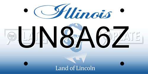 UN8A6Z Illinois License Plate