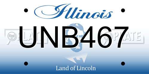 UNB467 Illinois License Plate
