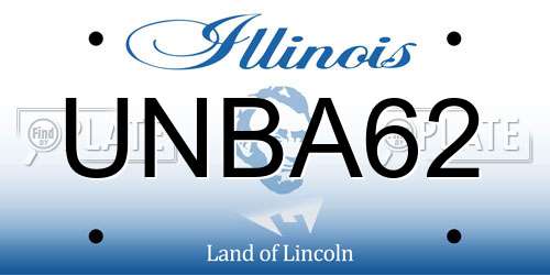 UNBA62 Illinois License Plate