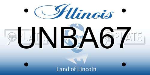 UNBA67 Illinois License Plate