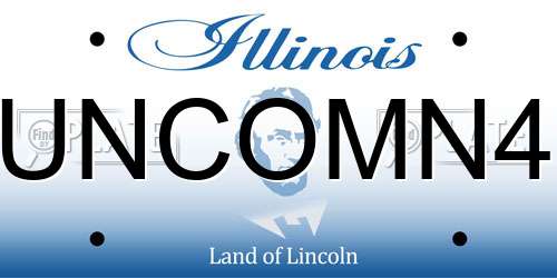UNCOMN4 Illinois License Plate