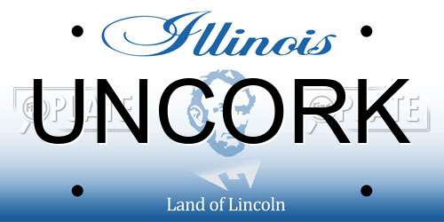 UNCORK Illinois License Plate