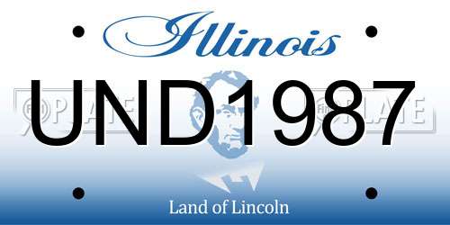 UND1987 Illinois License Plate