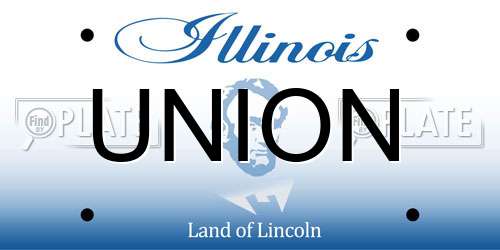 UNION Illinois License Plate