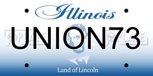 UNION73 Illinois License Plate