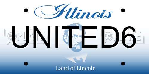 UNITED6 Illinois License Plate