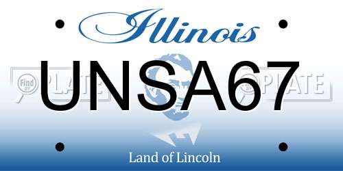 UNSA67 Illinois License Plate