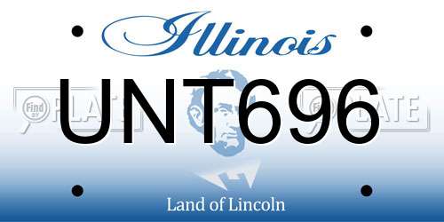 UNT696 Illinois License Plate