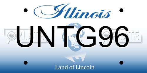 UNTG96 Illinois License Plate