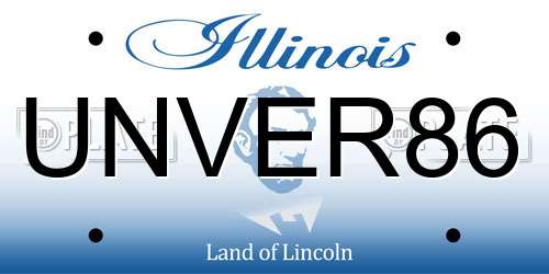 UNVER86 Illinois License Plate