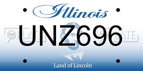 UNZ696 Illinois License Plate