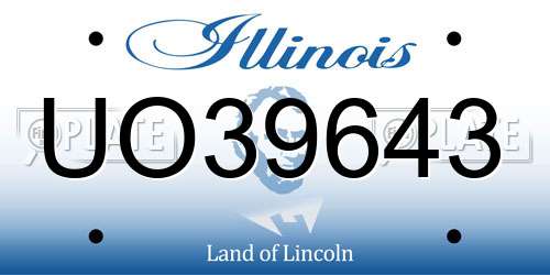 UO39643 Illinois License Plate