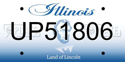UP51806 Illinois License Plate