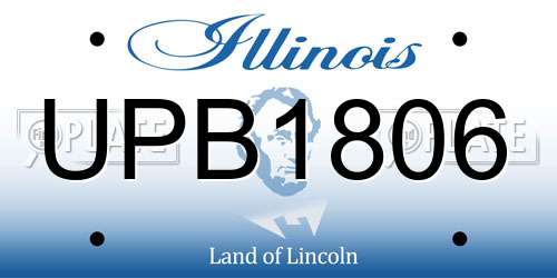 UPB1806 Illinois License Plate