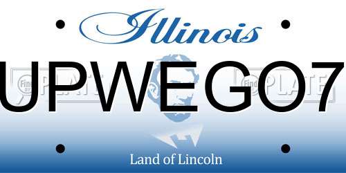 UPWEGO7 Illinois License Plate