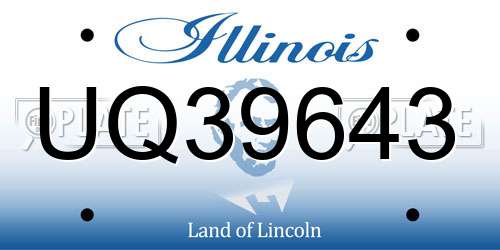 UQ39643 Illinois License Plate