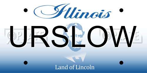 URSLOW Illinois License Plate