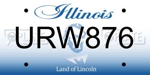 URW876 Illinois License Plate