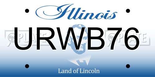 URWB76 Illinois License Plate