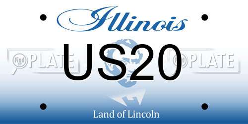 US20 Illinois License Plate