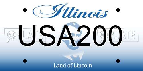 USA200 Illinois License Plate