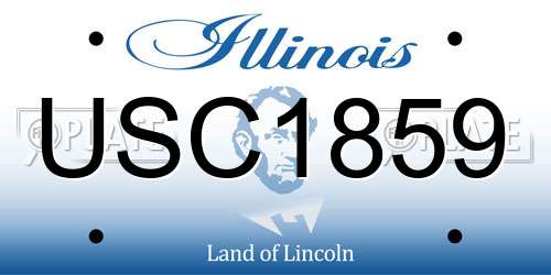 USC1859 Illinois License Plate