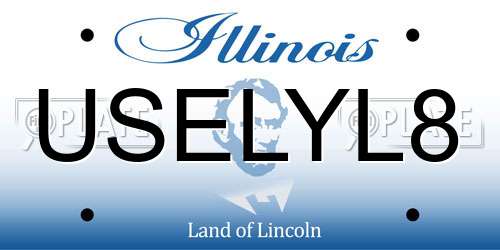 USELYL8 Illinois License Plate