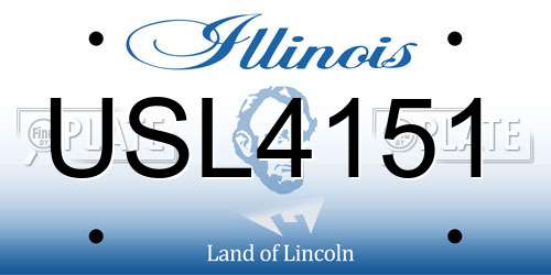 USL4151 Illinois License Plate