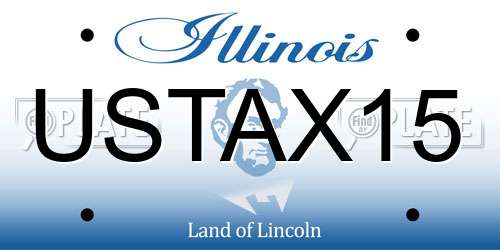 USTAX15 Illinois License Plate