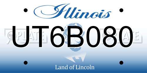 UT6B080 Illinois License Plate