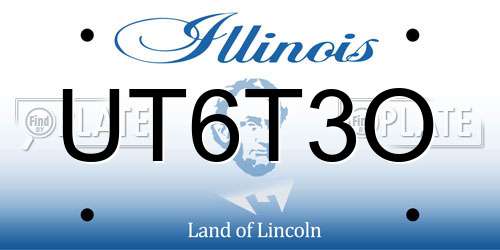 UT6T3O Illinois License Plate