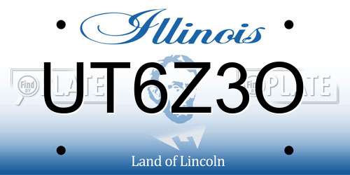 UT6Z3O Illinois License Plate