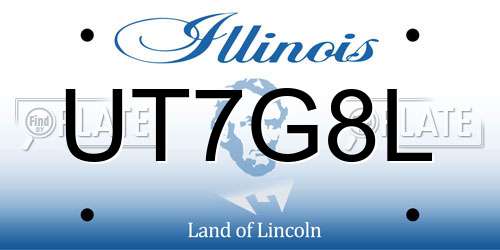 UT7G8L Illinois License Plate